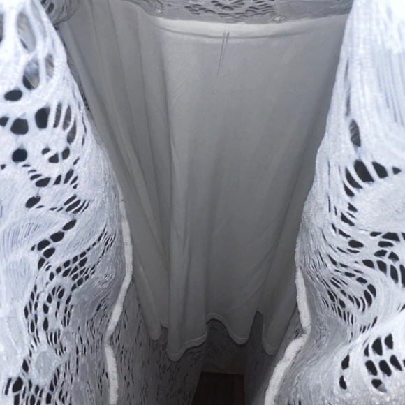 Women's Lace Cocktail Dress Hi-Lo Off Shoulder Swing Formal Party Dress - Picture 16 of 16